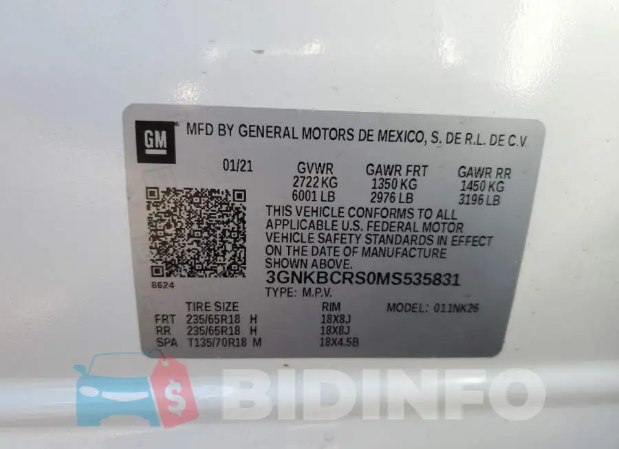 3GNKBCRS0MS535831 Photo# 12