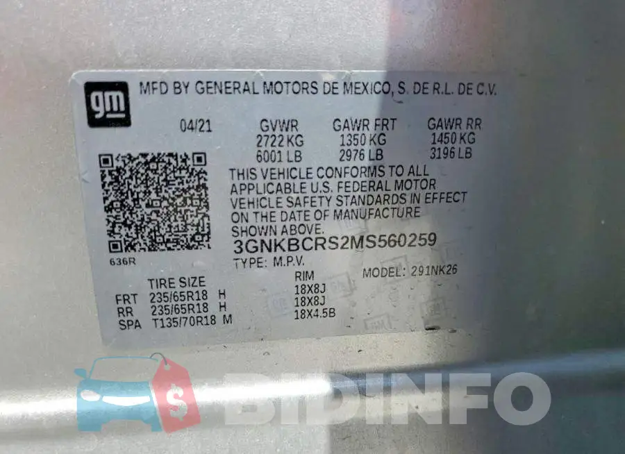 3GNKBCRS2MS560259 Photo# 13