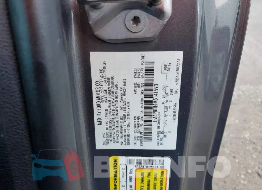1FA6P8TH4M5141593 Photo# 12
