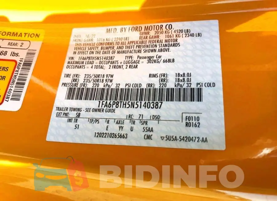 1FA6P8TH5N5140387 Photo# 12