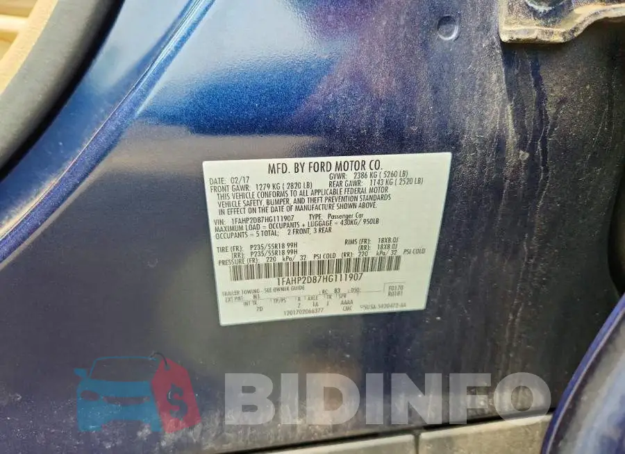 1FAHP2D87HG111907 Photo# 12