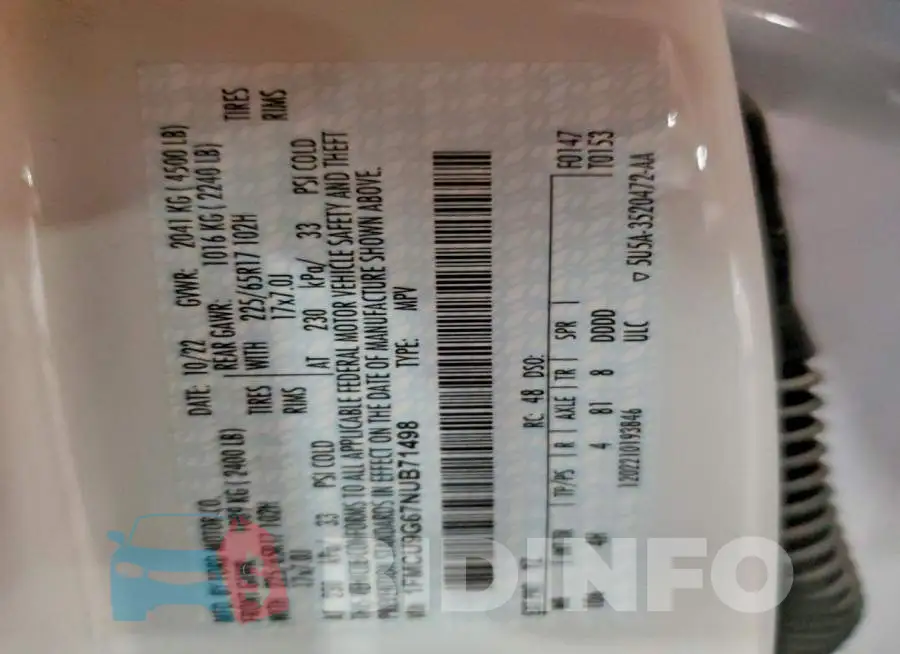 1FMCU9G67NUB71498 Photo# 14