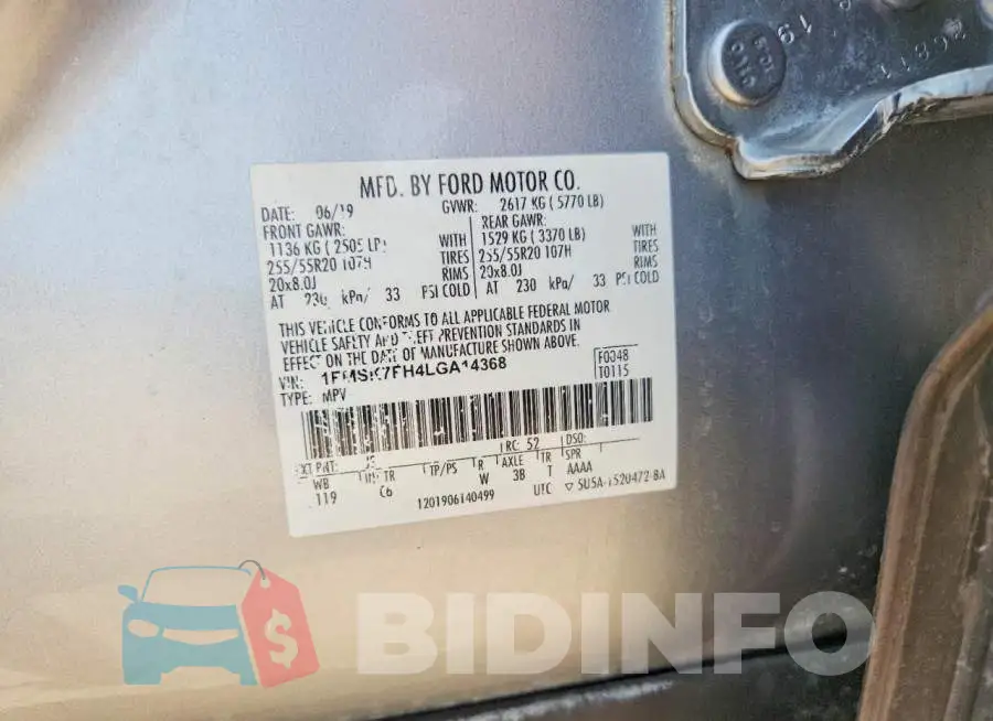 1FMSK7FH4LGA14368 Photo# 14
