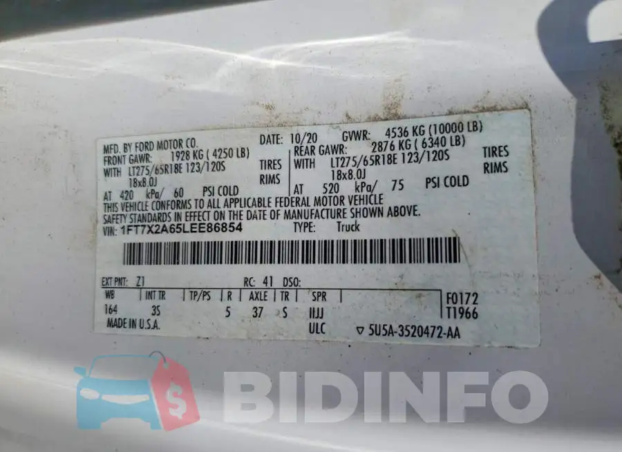 1FT7X2A65LEE86854 Photo# 13