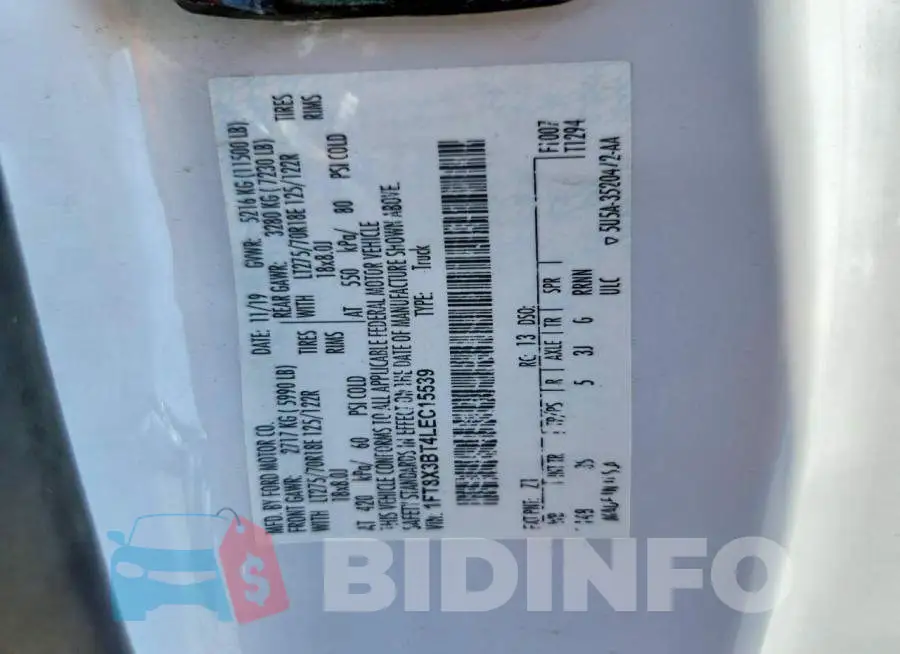 1FT8X3BT4LEC15539 Photo# 12
