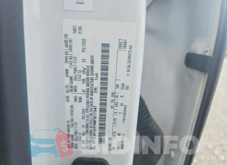 1FTEW1EP5MFB17947 Photo# 12