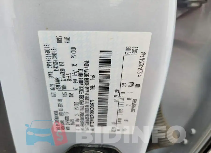 1FTEW1EP6NKD00976 Photo# 12