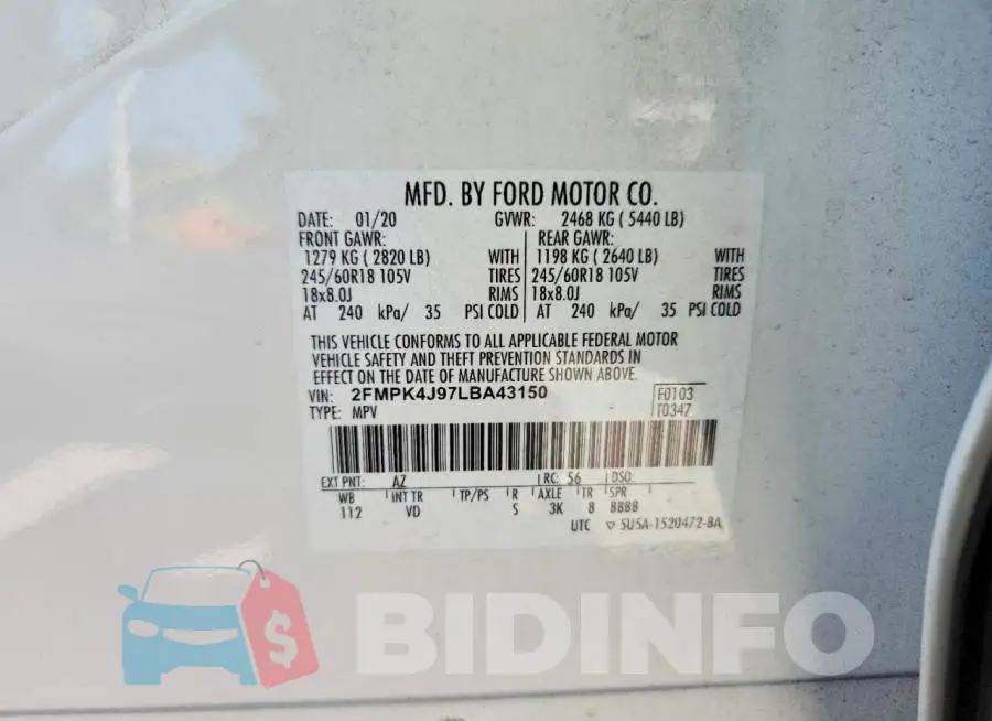 2FMPK4J97LBA43150 Photo# 14