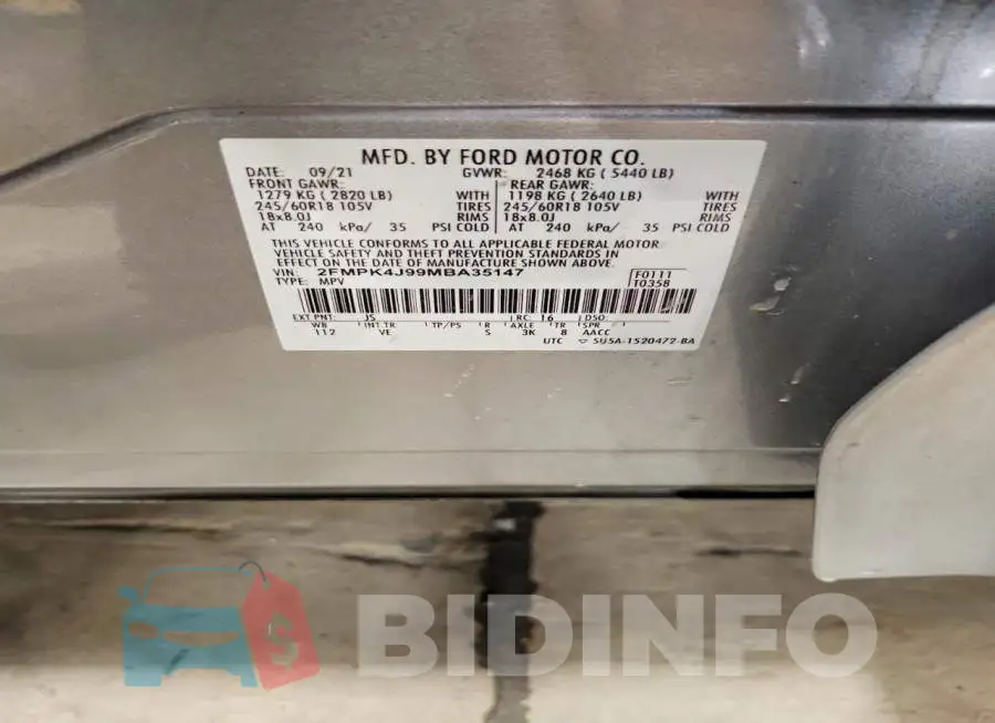 2FMPK4J99MBA35147 Photo# 13