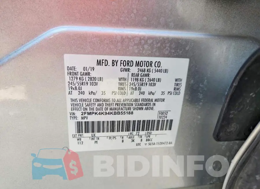 2FMPK4K94KBB55188 Photo# 13