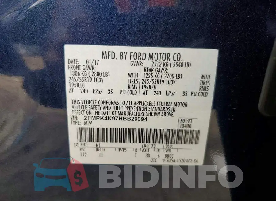 2FMPK4K97HBB29094 Photo# 13