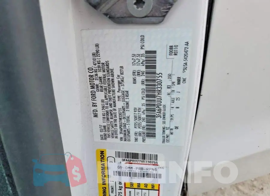 3FA6P0UU7HR330755 Photo# 12