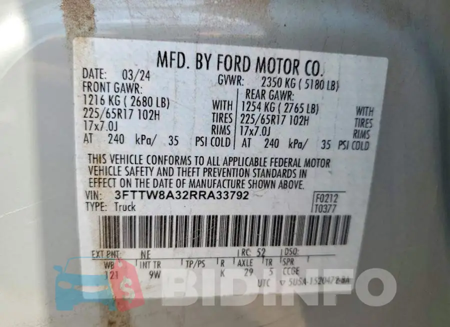 3FTTW8A32RRA33792 Photo# 12