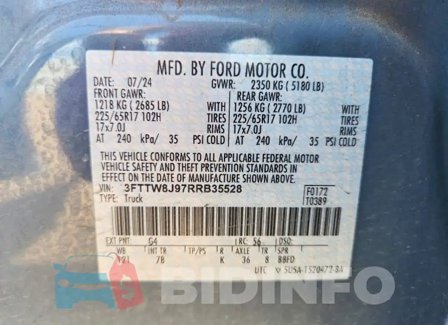 3FTTW8J97RRB35528 Photo# 12