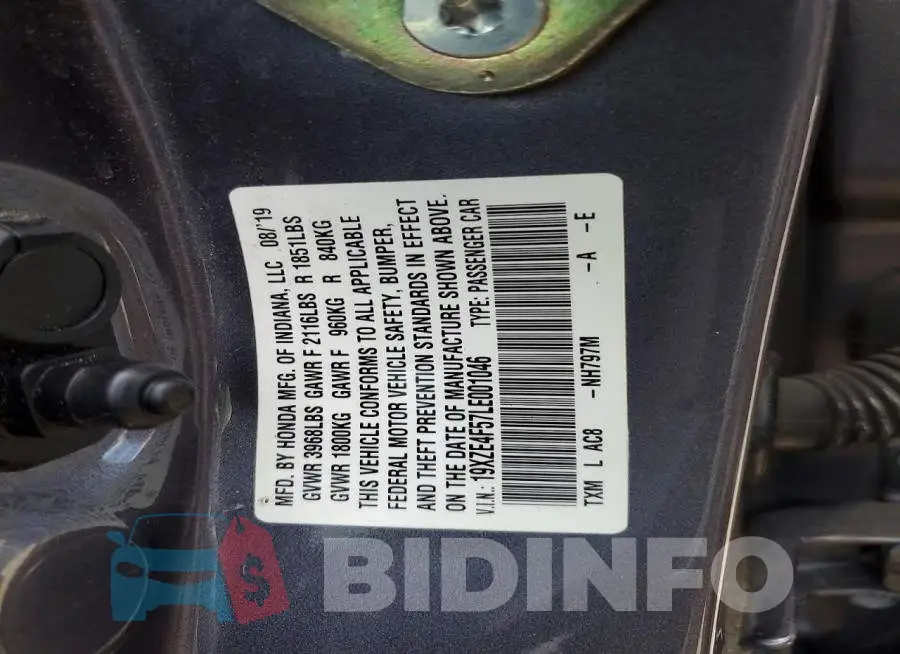 19XZE4F57LE001046 Photo# 12