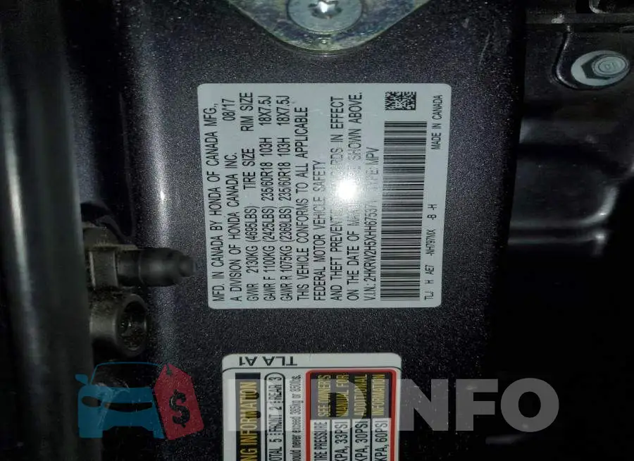 2HKRW2H5XHH675371 Photo# 13