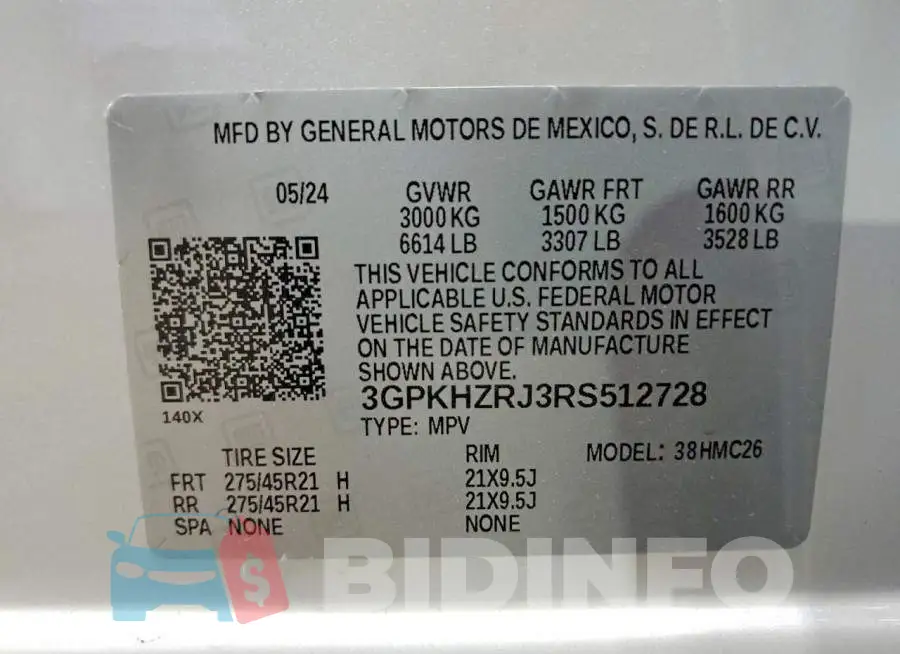 3GPKHZRJ3RS512728 Photo# 13