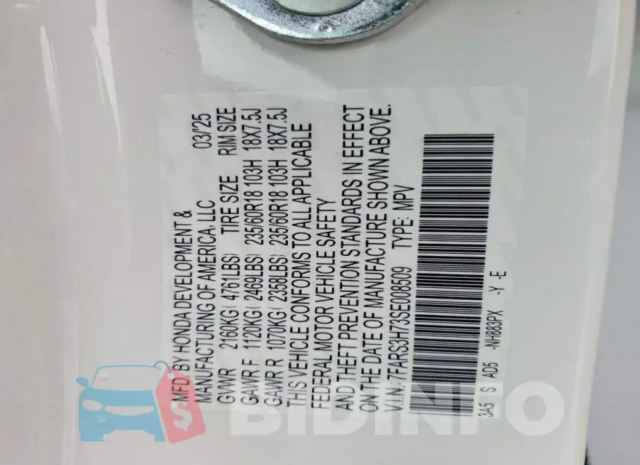 7FARS3H73SE008509 Photo# 13