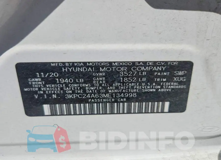 3KPC24A63ME134998 Photo# 13