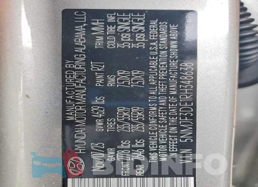 5NMJF3DE1RH348638 Photo# 14