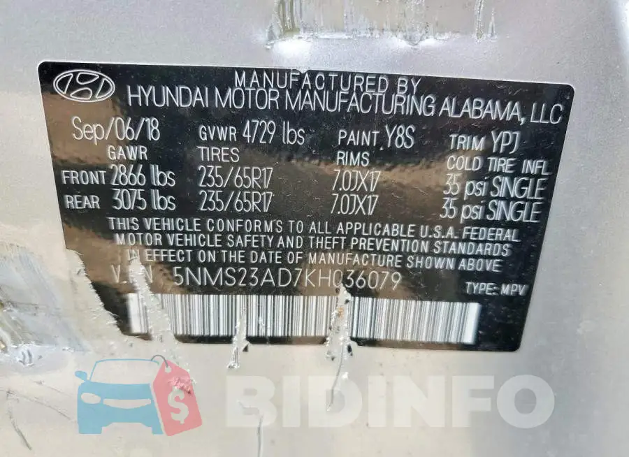 5NMS23AD7KH036079 Photo# 12