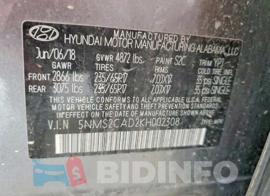 5NMS2CAD2KH002308 Photo# 13