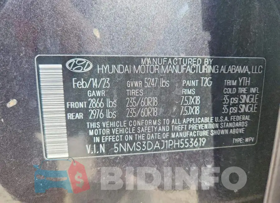 5NMS3DAJ1PH553619 Photo# 13