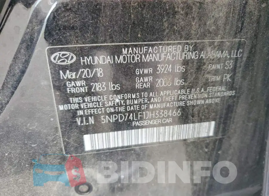 5NPD74LF1JH338466 Photo# 12