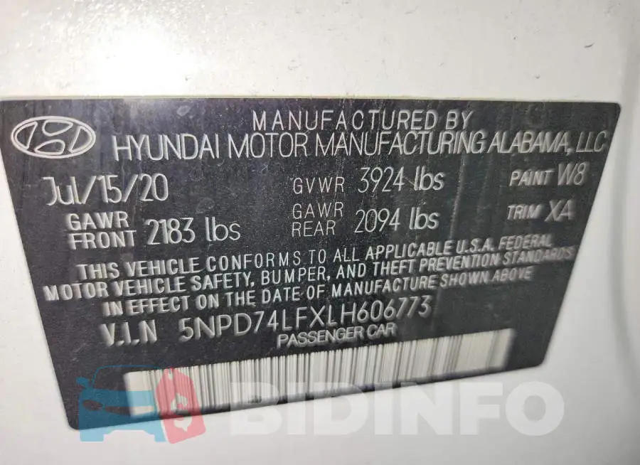 5NPD74LFXLH606773 Photo# 12