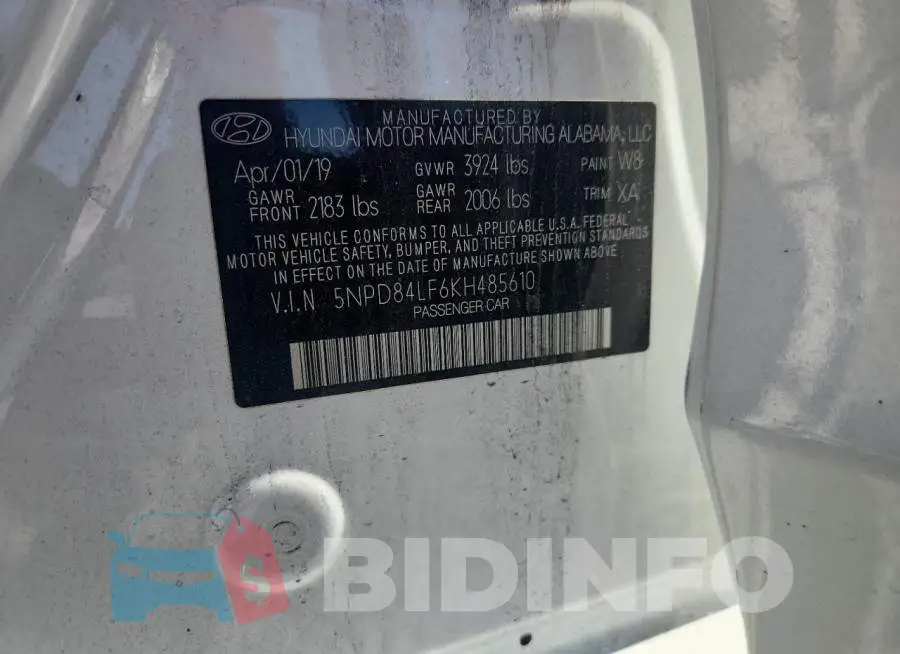 5NPD84LF6KH485610 Photo# 12