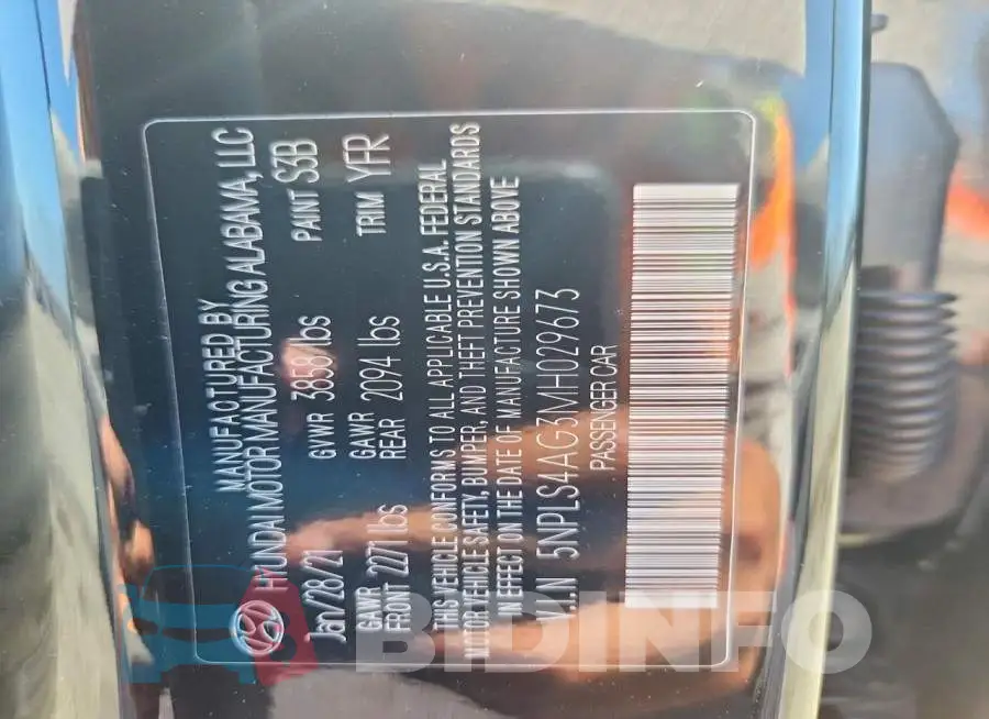 5NPLS4AG3MH029673 Photo# 12