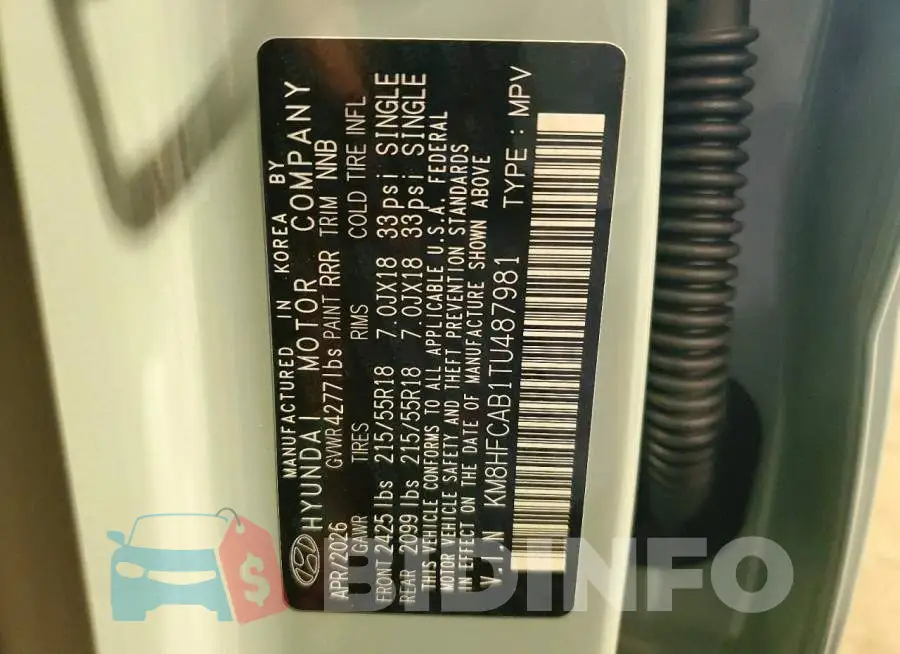 KM8HFCAB1TU487981 Photo# 13