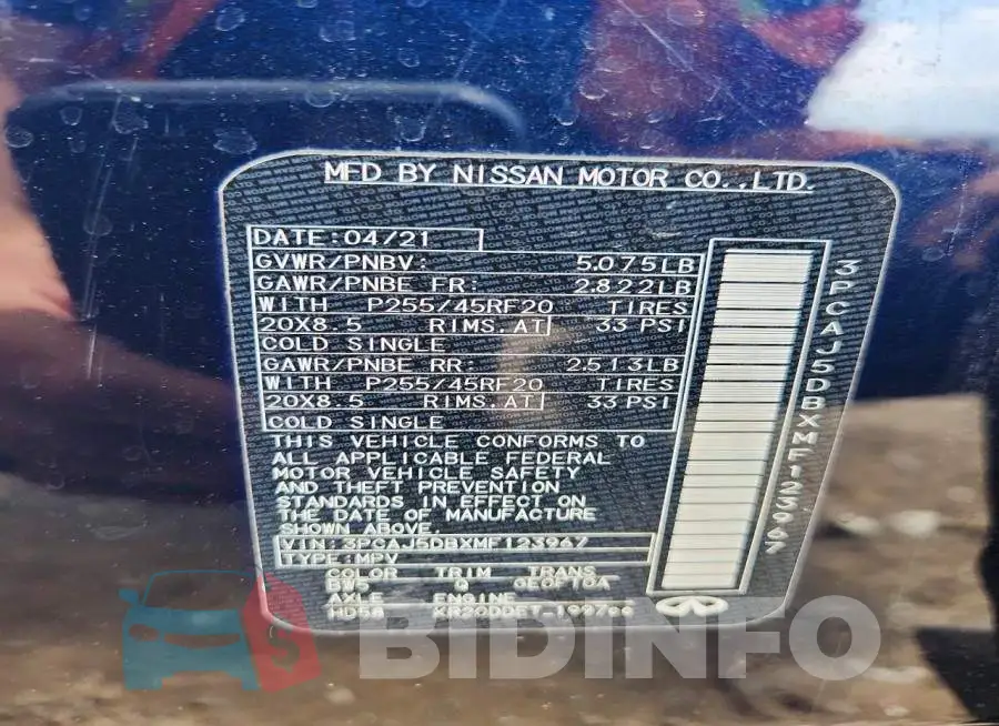 3PCAJ5DBXMF123967 Photo# 13