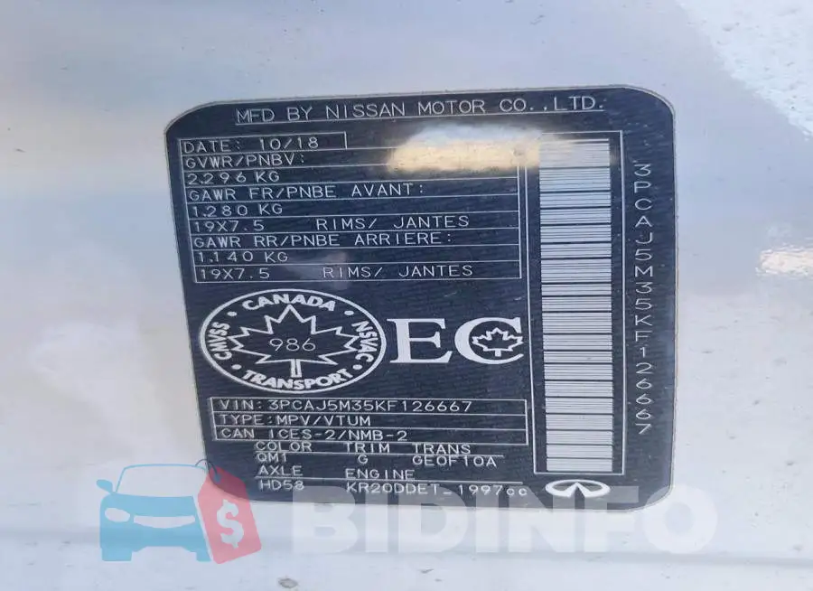 3PCAJ5M35KF126667 Photo# 12