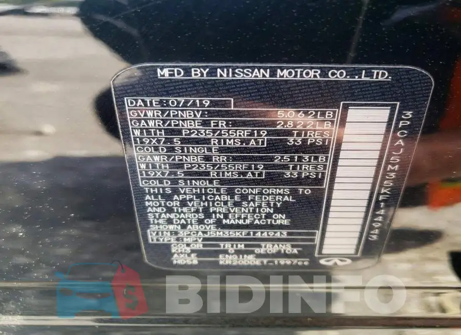 3PCAJ5M35KF144943 Photo# 13
