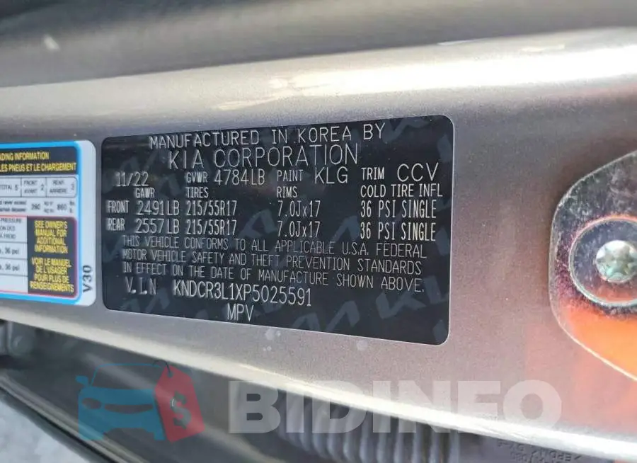 KNDCR3L1XP5025591 Photo# 13