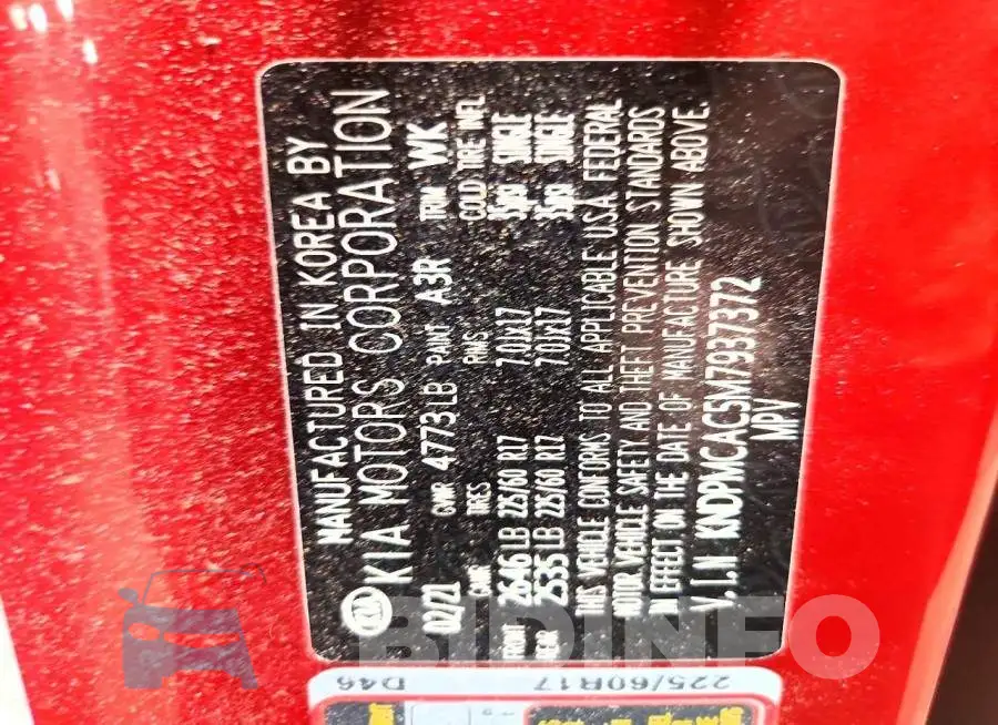 KNDPMCAC5M7937372 Photo# 13