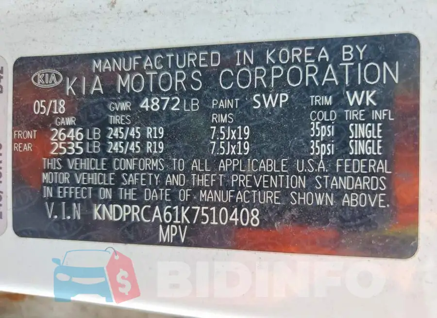 KNDPRCA61K7510408 Photo# 13