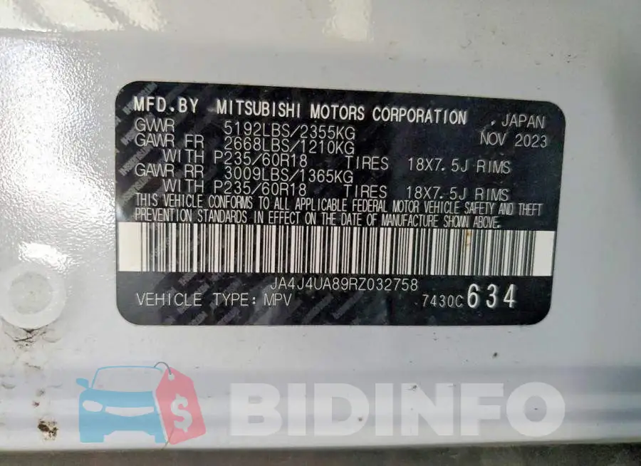 JA4J4UA89RZ032758 Photo# 13