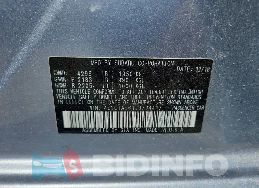 4S3GTAB61J3734417 Photo# 12