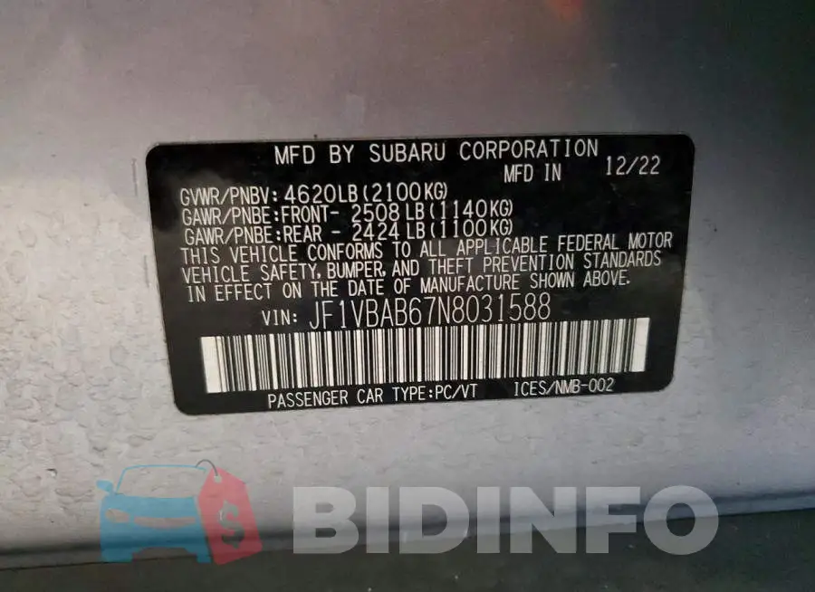 JF1VBAB67N8031588 Photo# 12