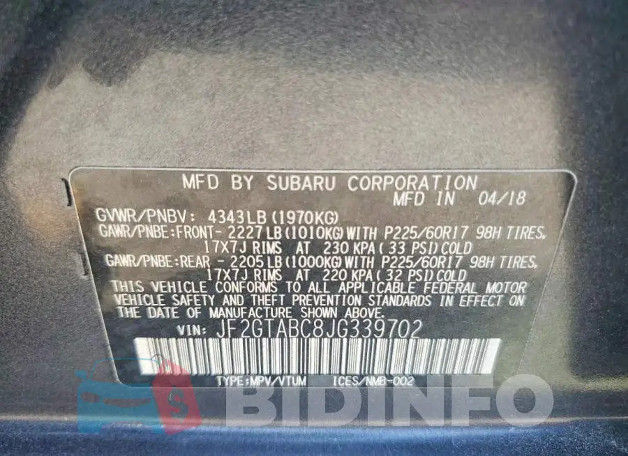 JF2GTABC8JG339702 Photo# 13