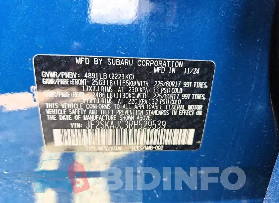 JF2SKAJC3RH529539 Photo# 12