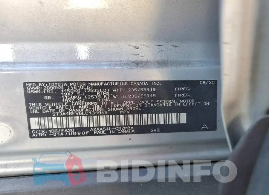 2T3A1RFV6LC131945 Photo# 13