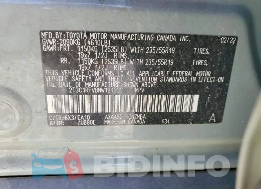 2T3C1RFV8NW191333 Photo# 13