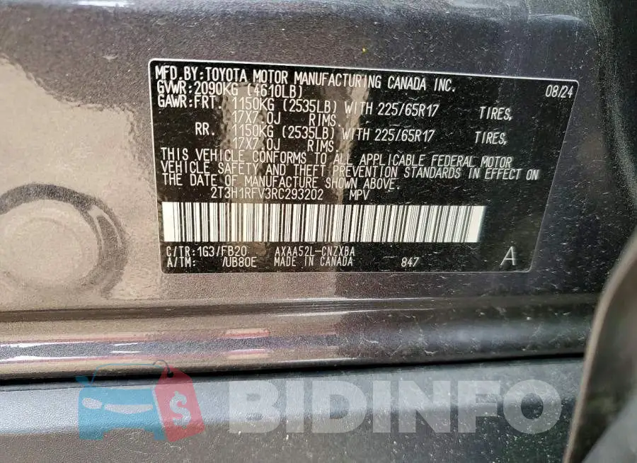 2T3H1RFV3RC293202 Photo# 12