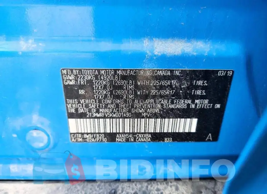 2T3MWRFV5KW001490 Photo# 12