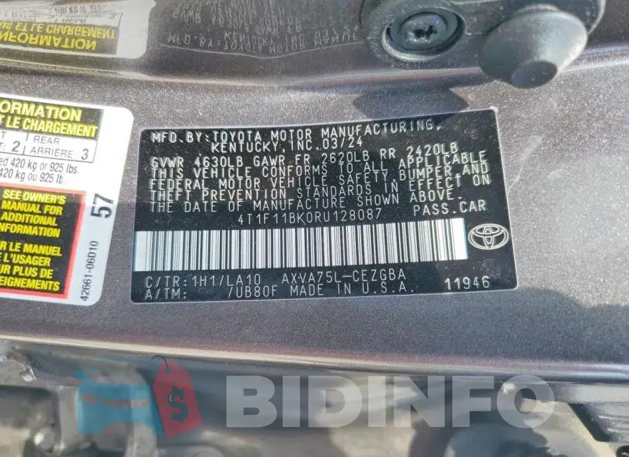4T1F11BK0RU128087 Photo# 12