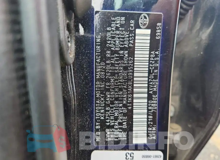 4T1K61AK8LU995262 Photo# 12