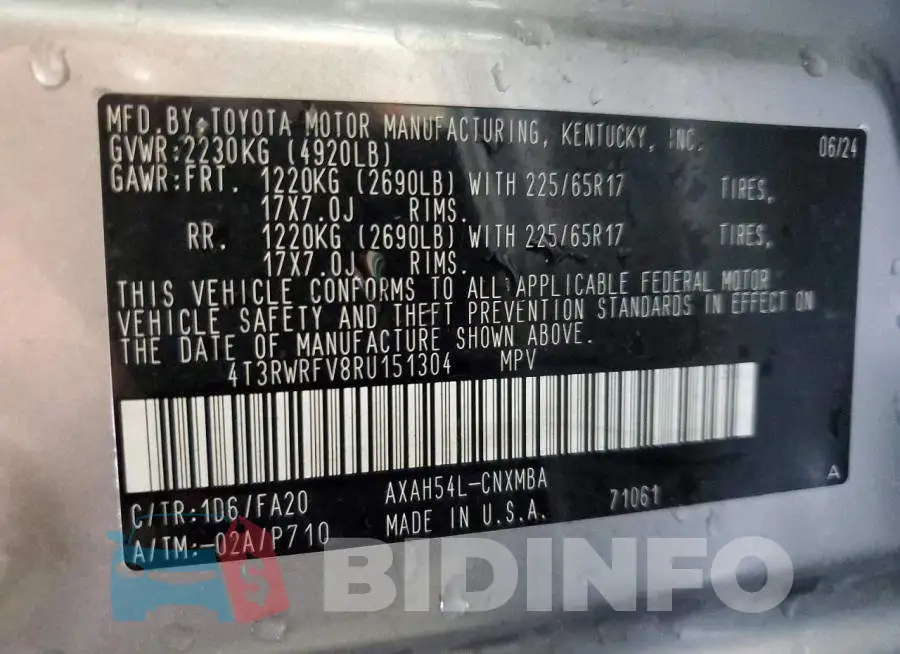 4T3RWRFV8RU151304 Photo# 13